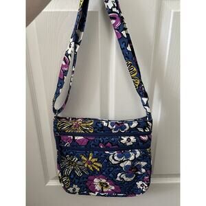 VERA BRADLEY Cheetah & Floral Quilted Three Zipper Satchel Bag